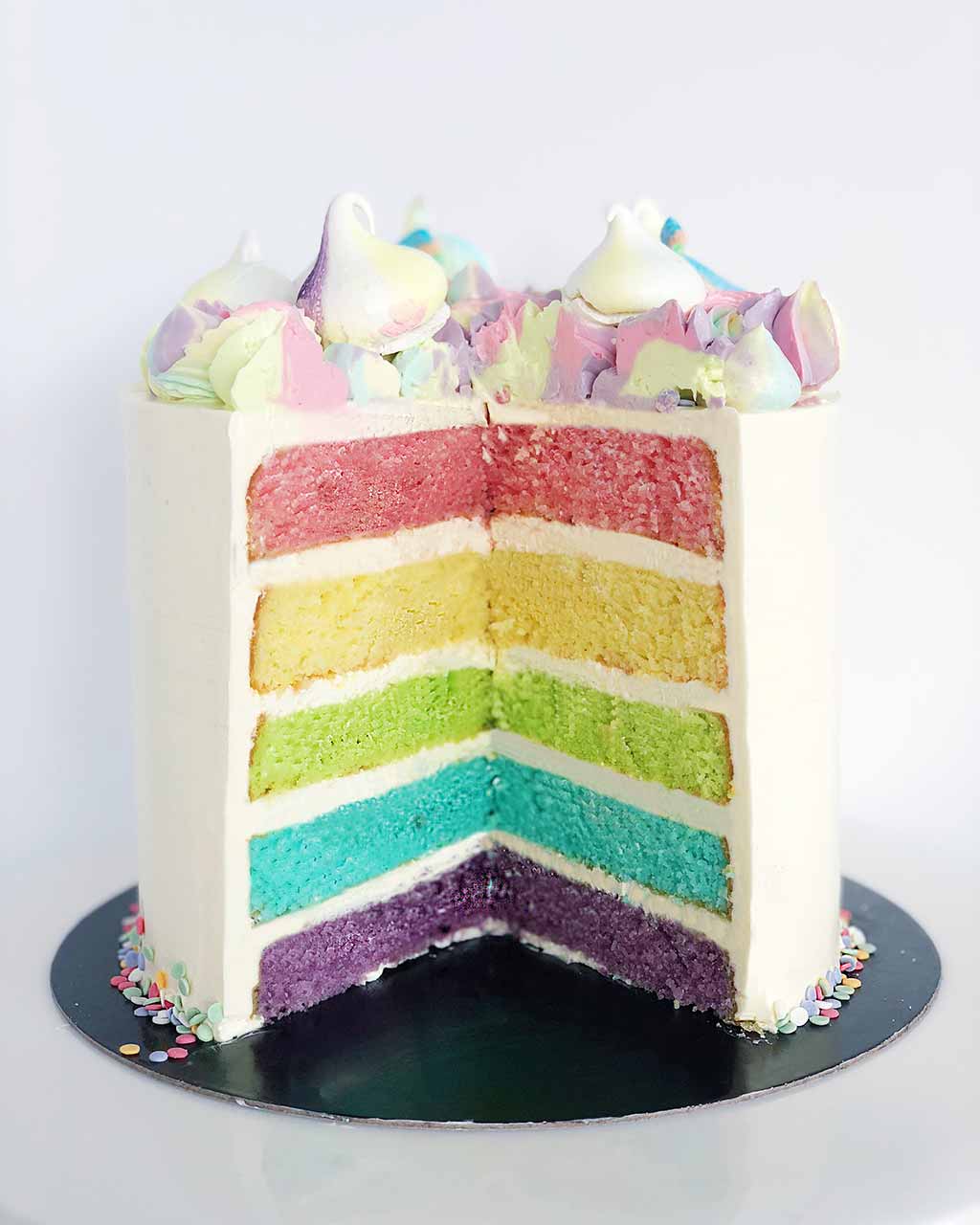 Easy Rainbow Buttercream Cake - Haniela's