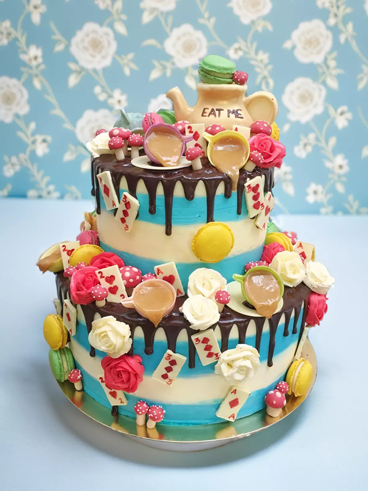 2-Tier Alice in Wonderland Wedding Cake in London