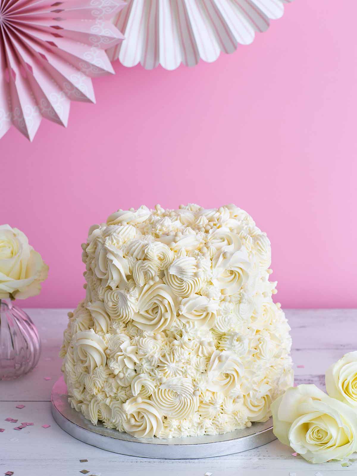 Ivory Flourish Wedding Cake