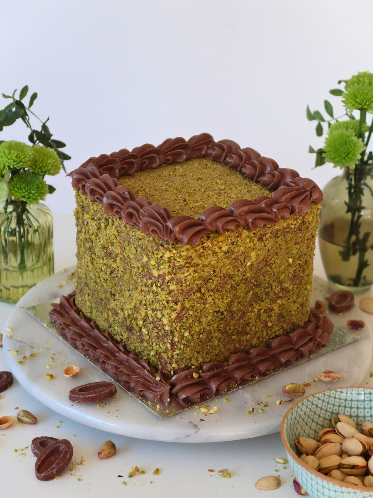 Best Chocolate Pistachio Cube Cake