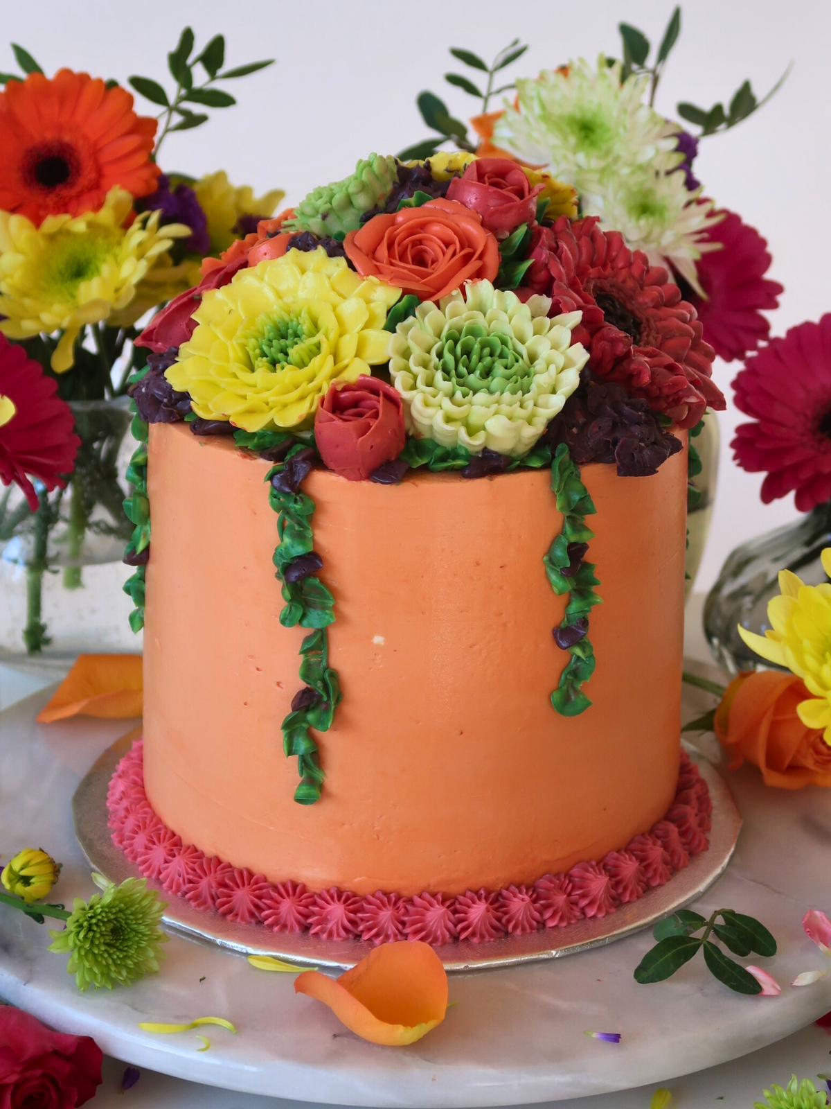 Bright Buttercream Bloom Cake delivered in London