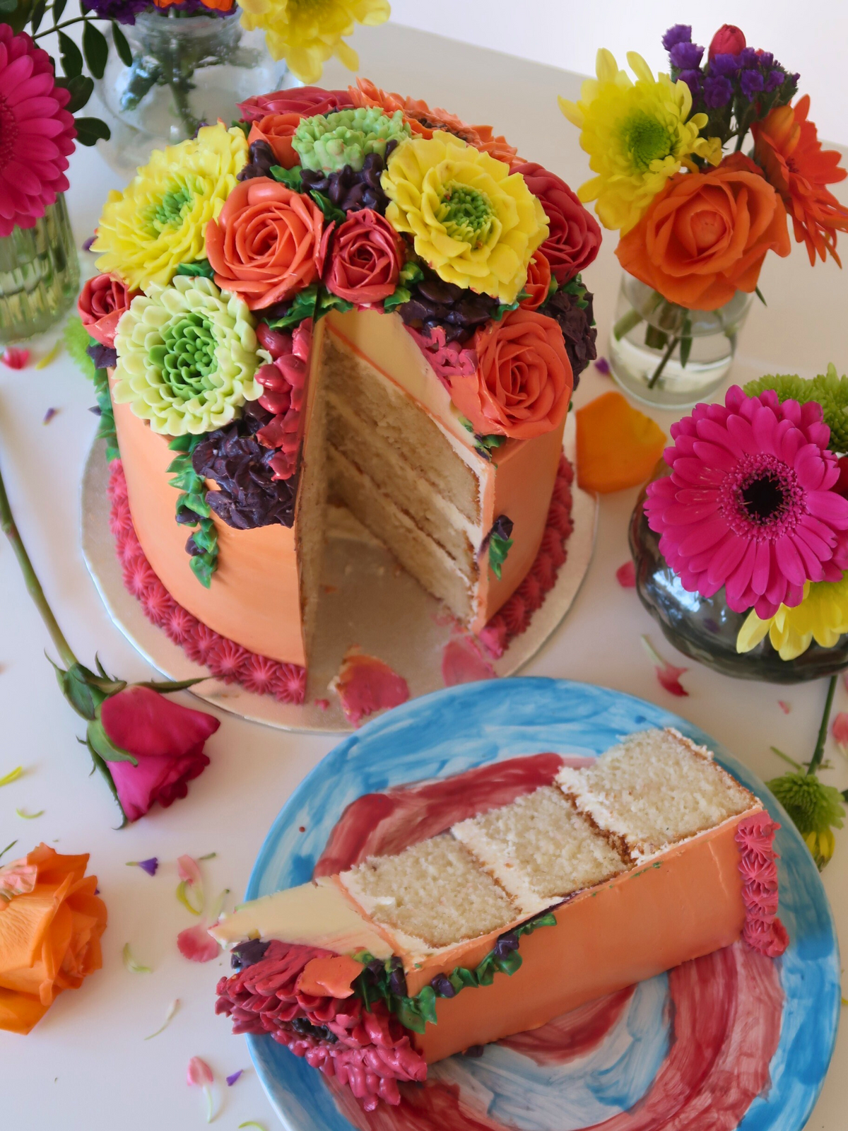 Bright Buttercream Bloom Cake to order