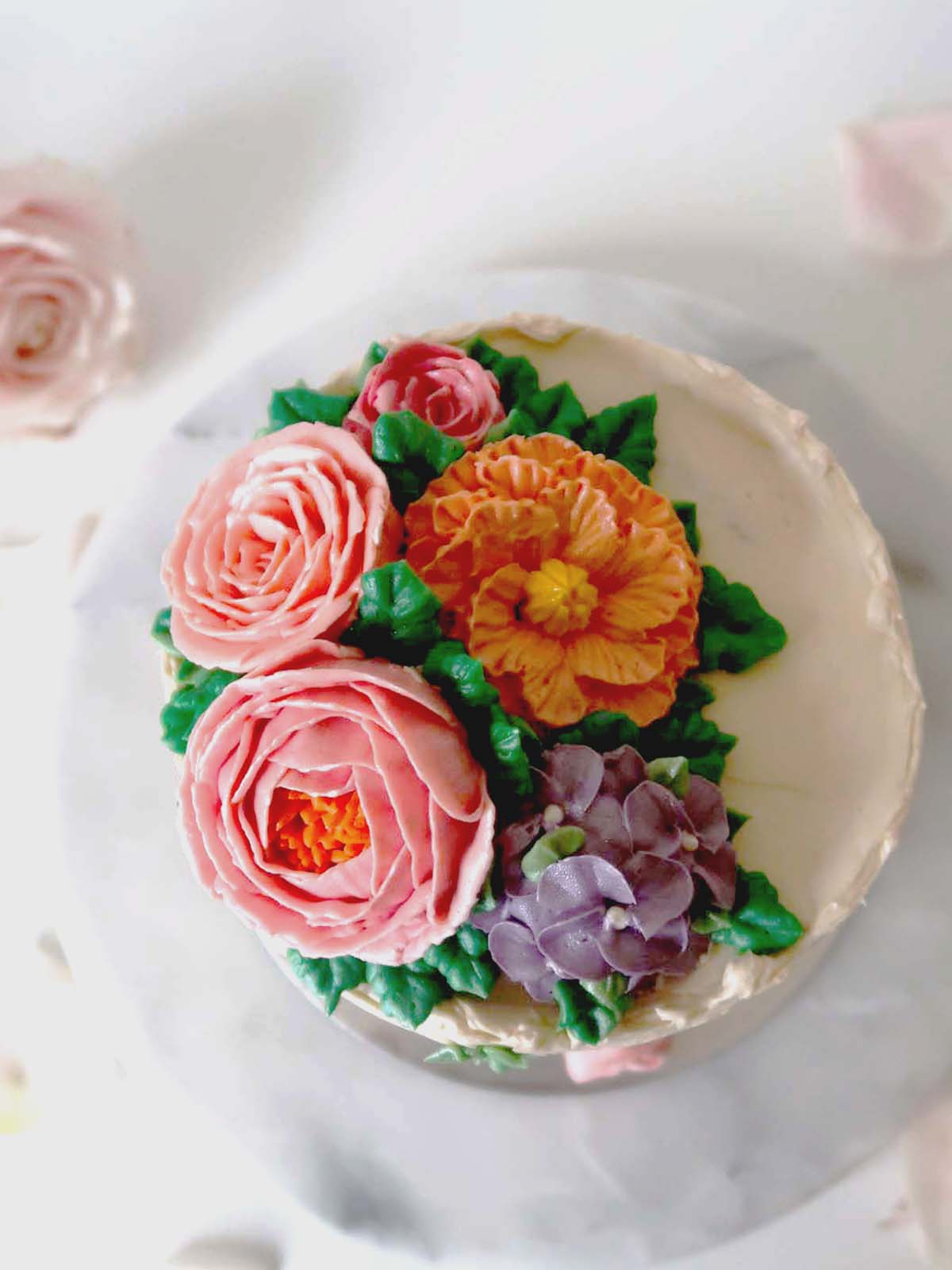 Buttercream Blooms Salted Caramel Birthday Cake