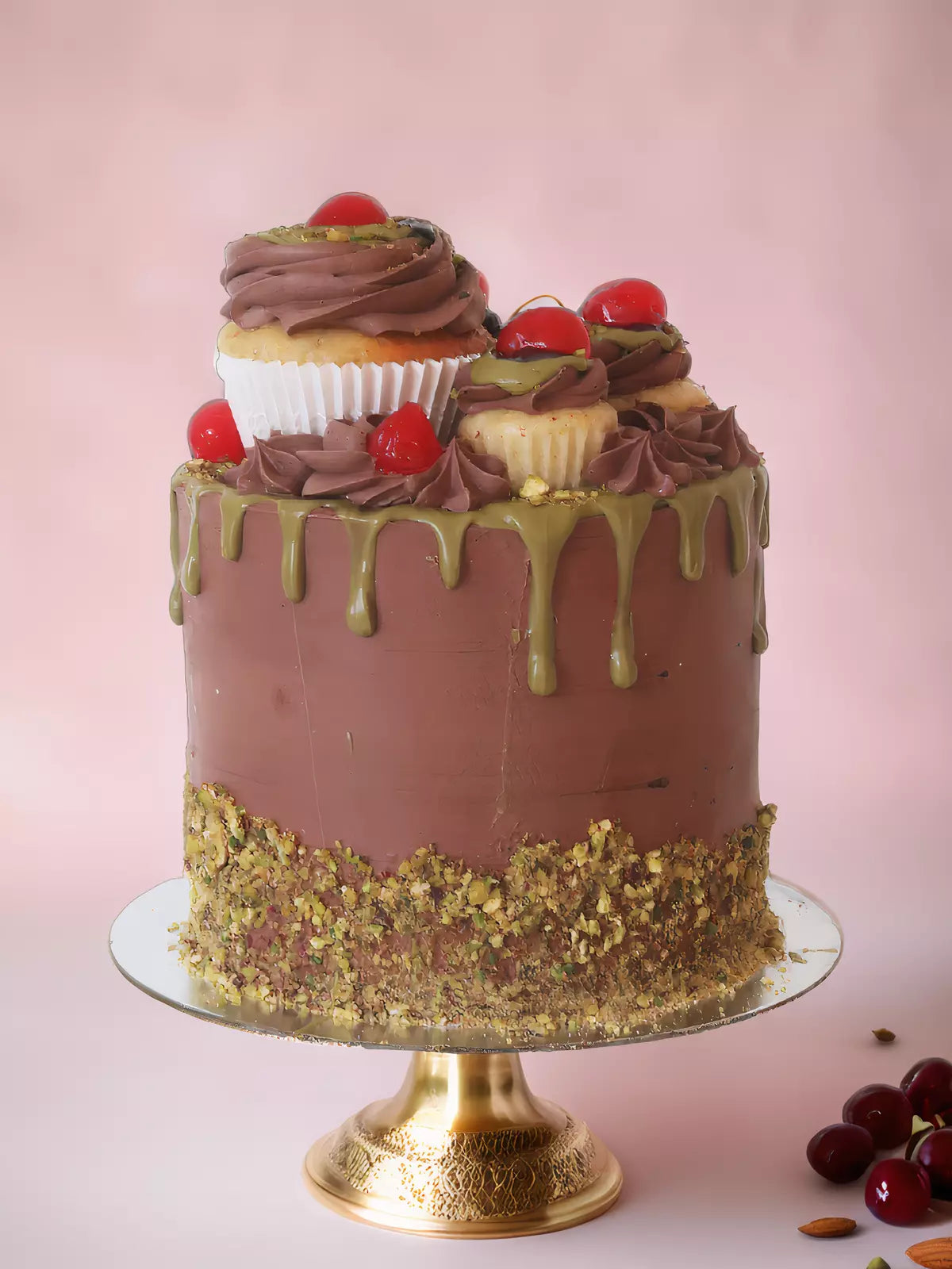 Chocolate Cherry Pistachio Cake - London and Surrey