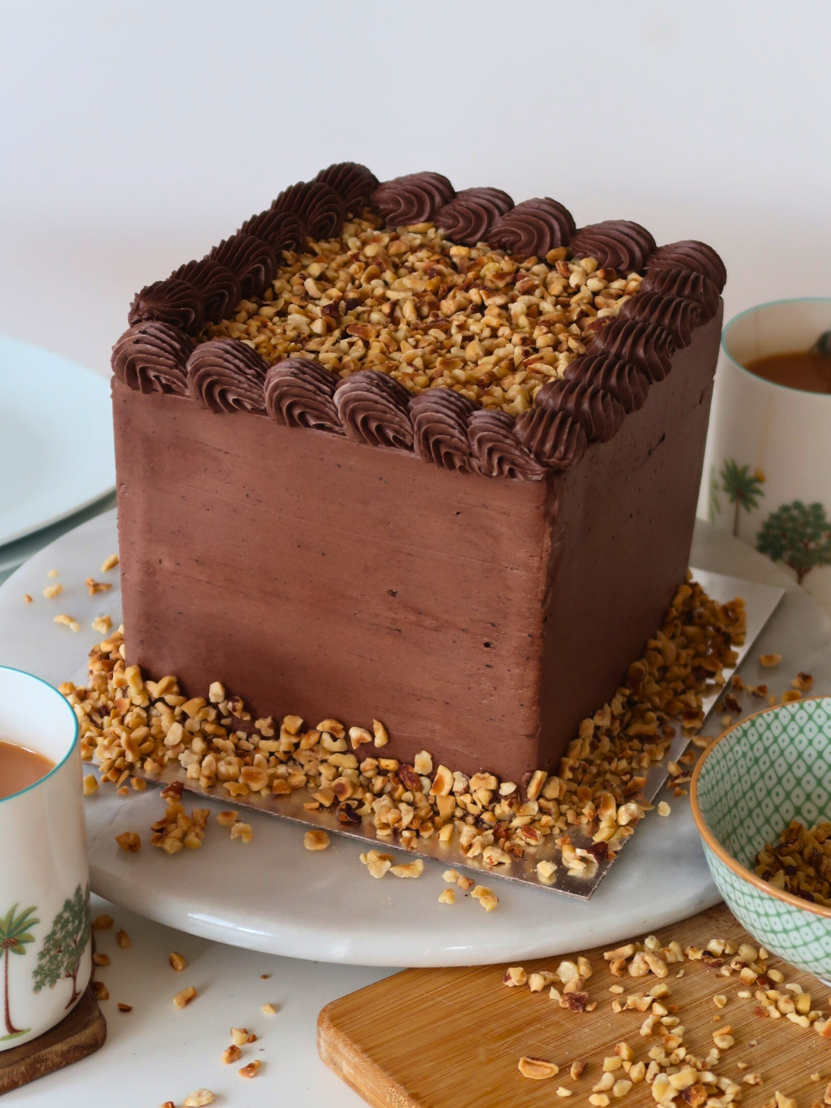 Chocolate Hazelnut Cube Cake