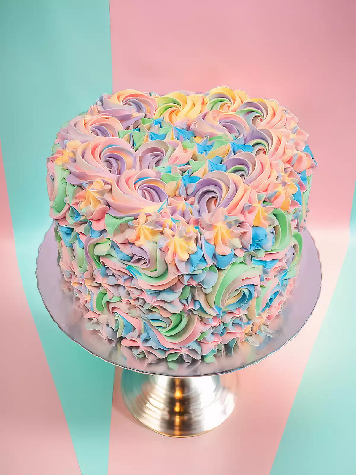 Pastel Swirl Heart Cake