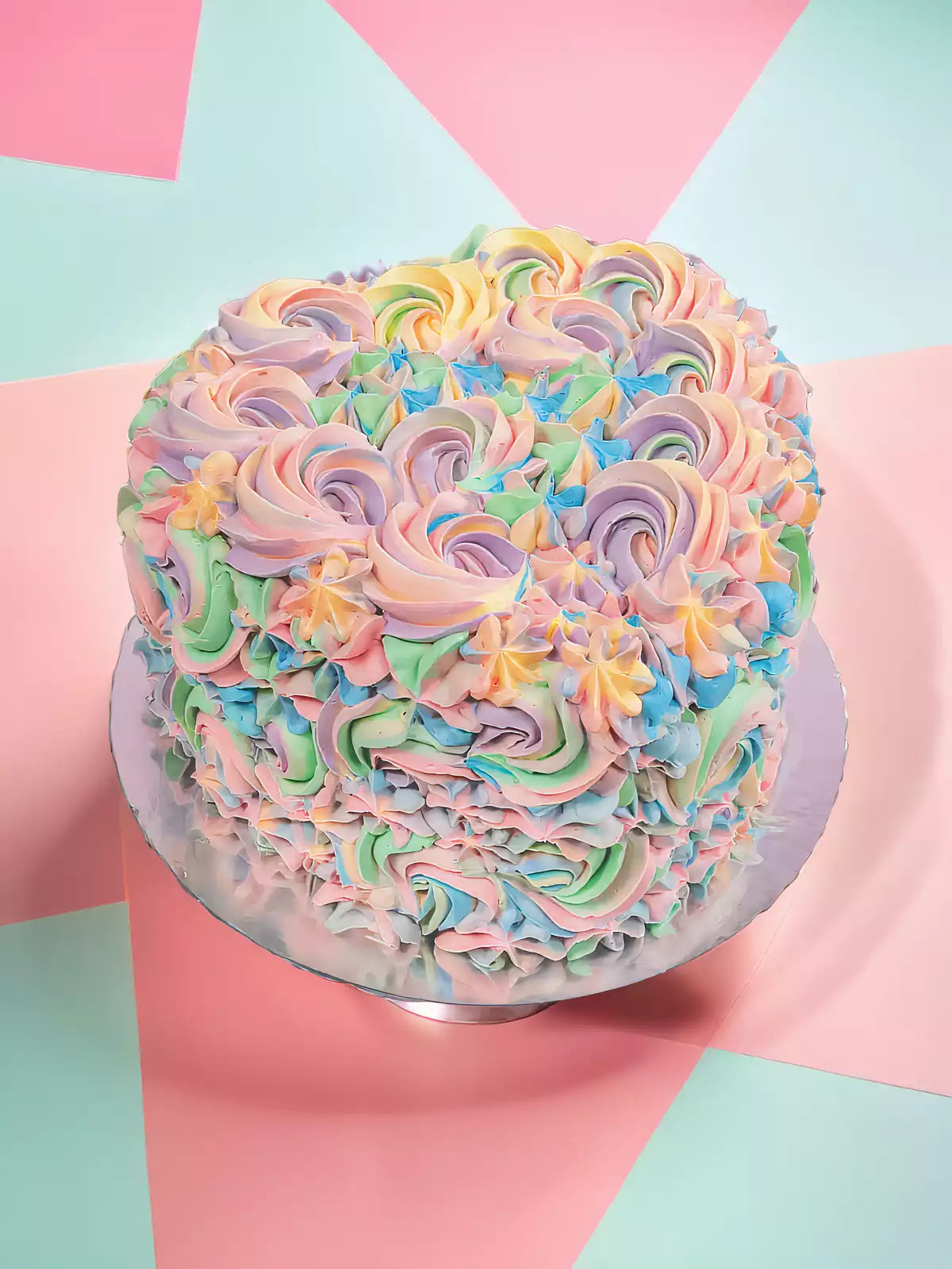 Pastel Swirl Heart Cake