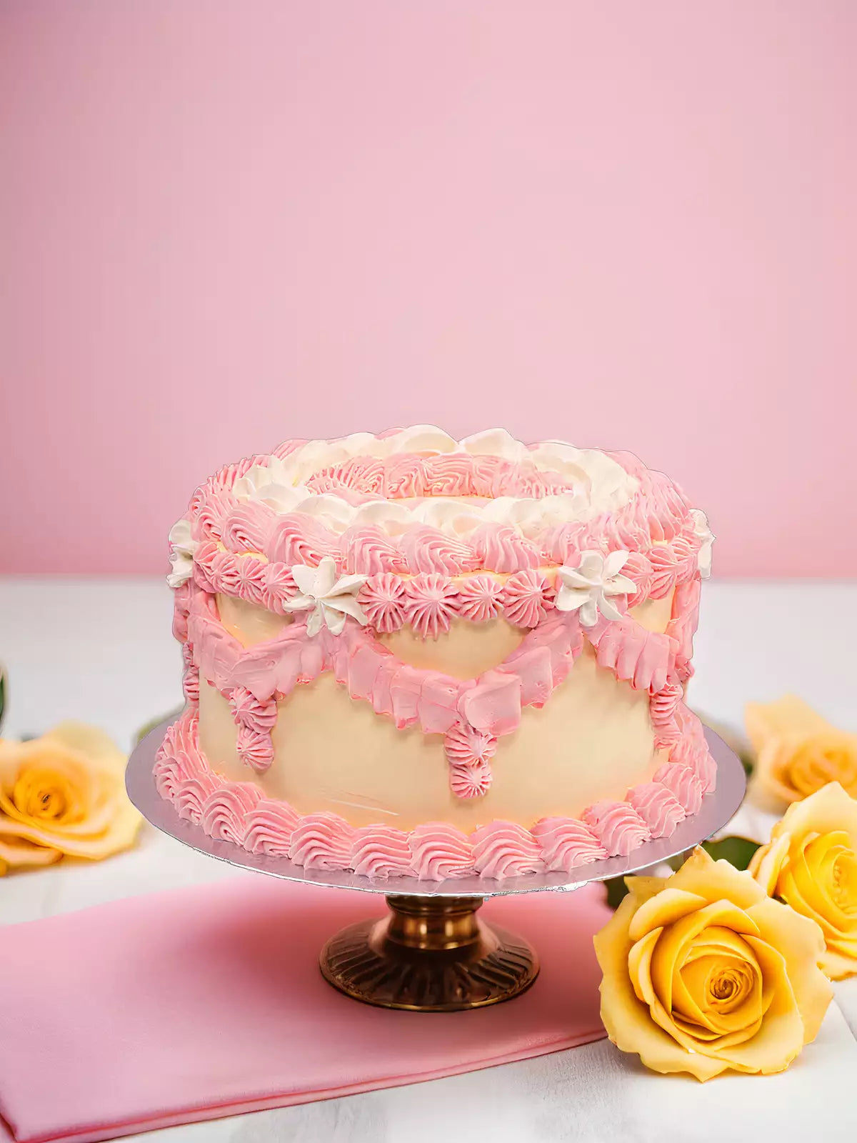 Lemon Raspberry Vintage Cake - London and Surrey