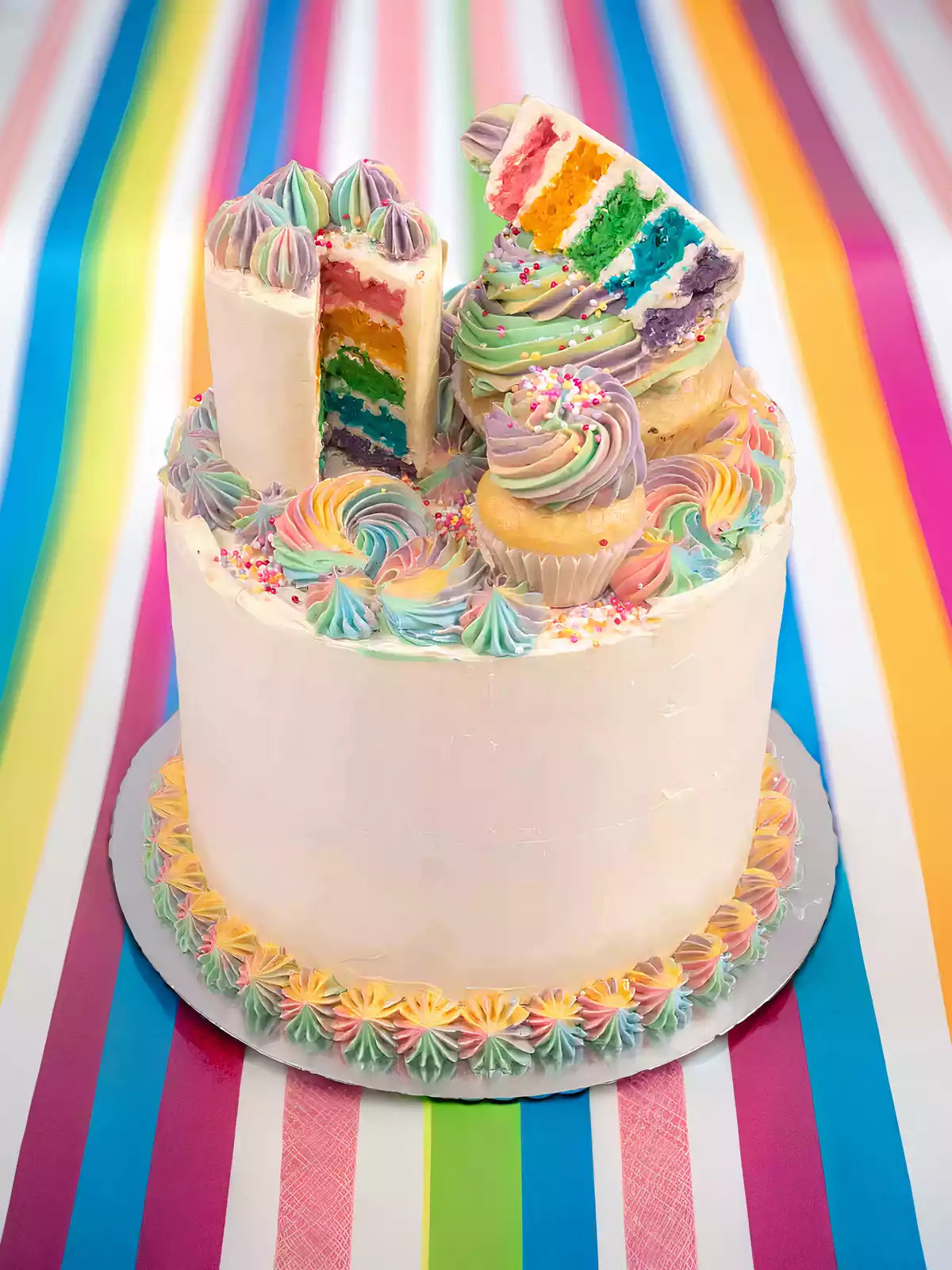 Meta Rainbow Cake Delivered