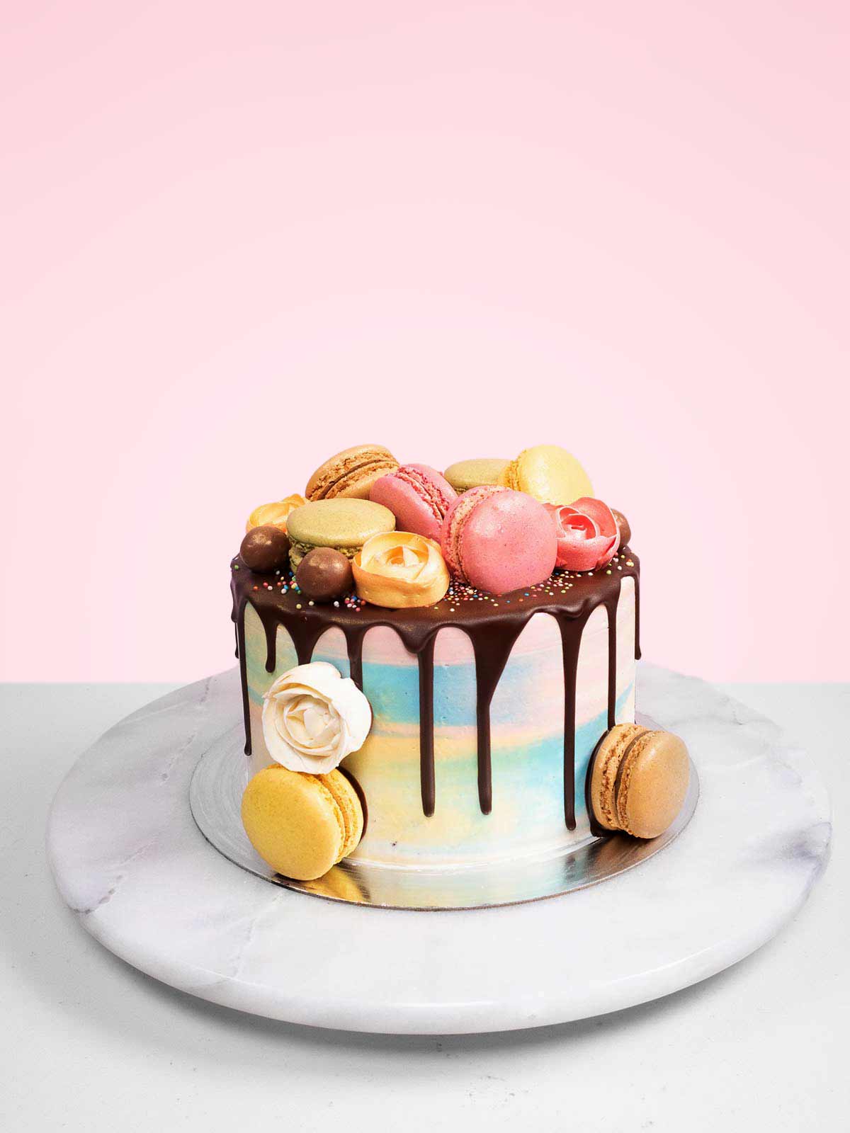Elegant 60th Birthday Cake with Modern Design
