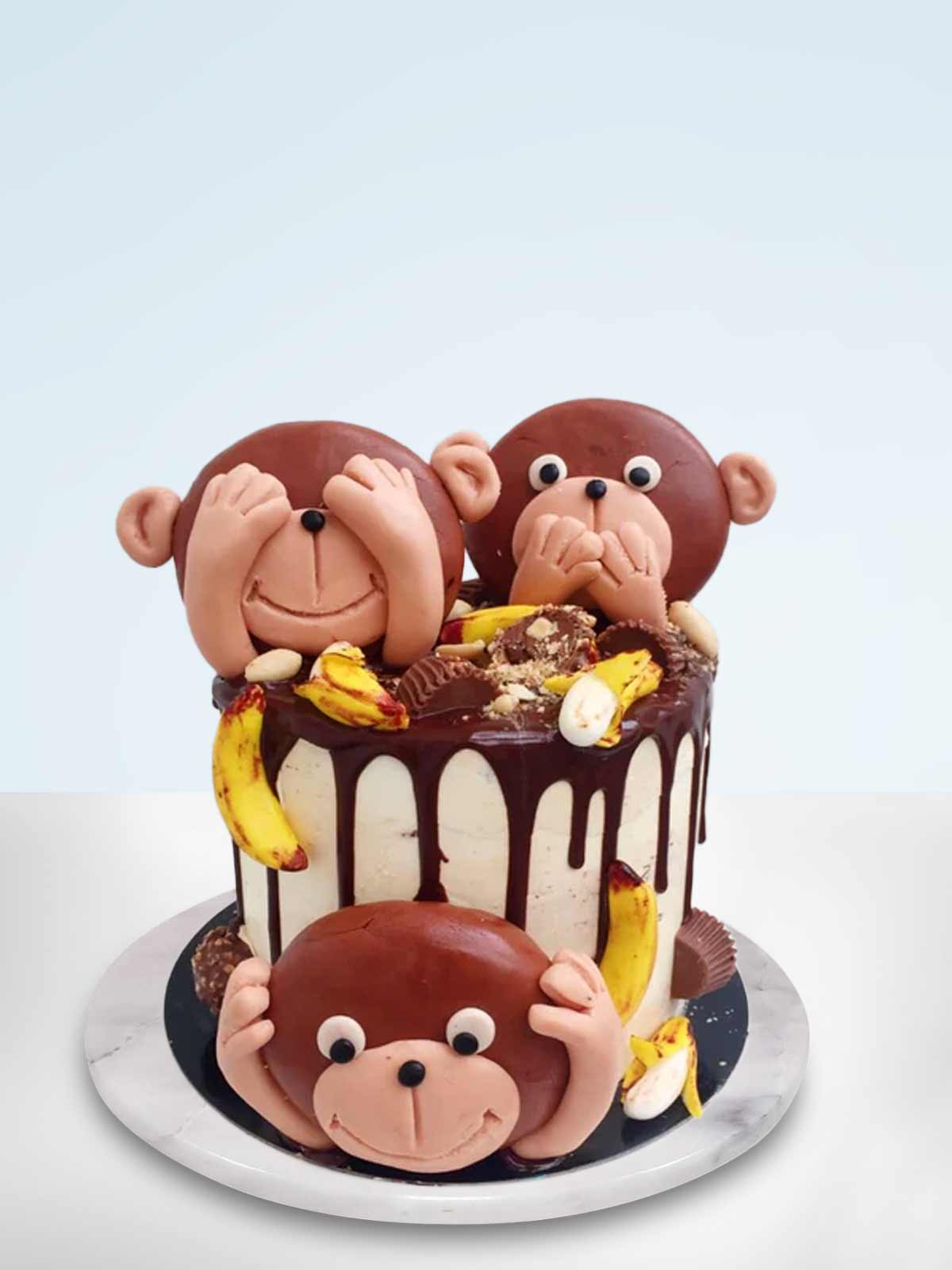 Monkey Cake Topper SVG Monkey SVG Cake Topper Cut File - Etsy