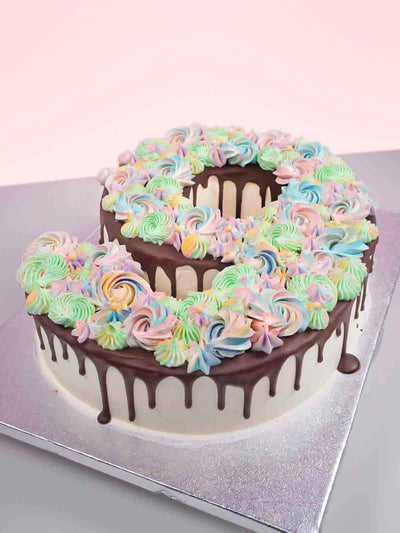 Pastel Number Birthday Cake | Free Gift & Delivery - Anges de Sucre