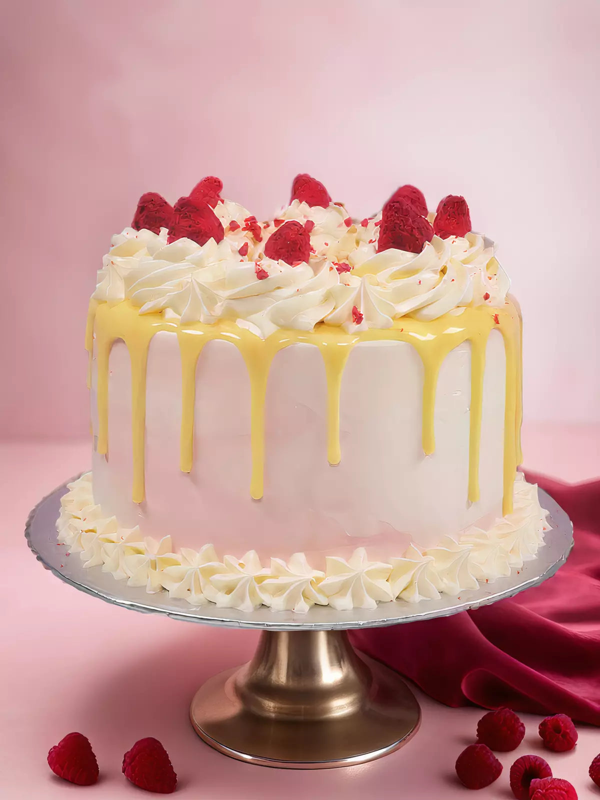 Raspberry White Chocolate Cake