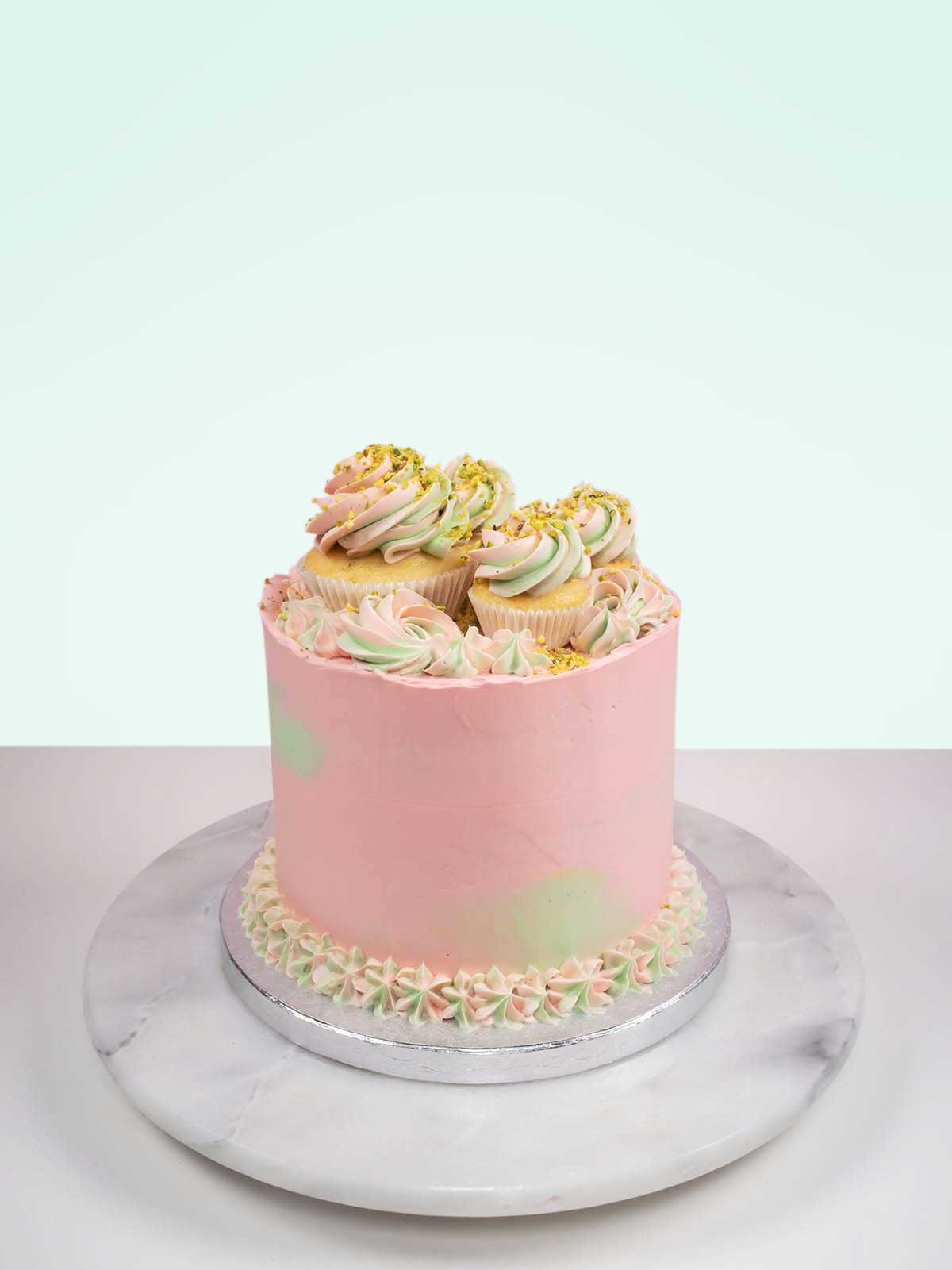 Shop for Fresh 1st Birthday Girl Pink Fondant Cake online