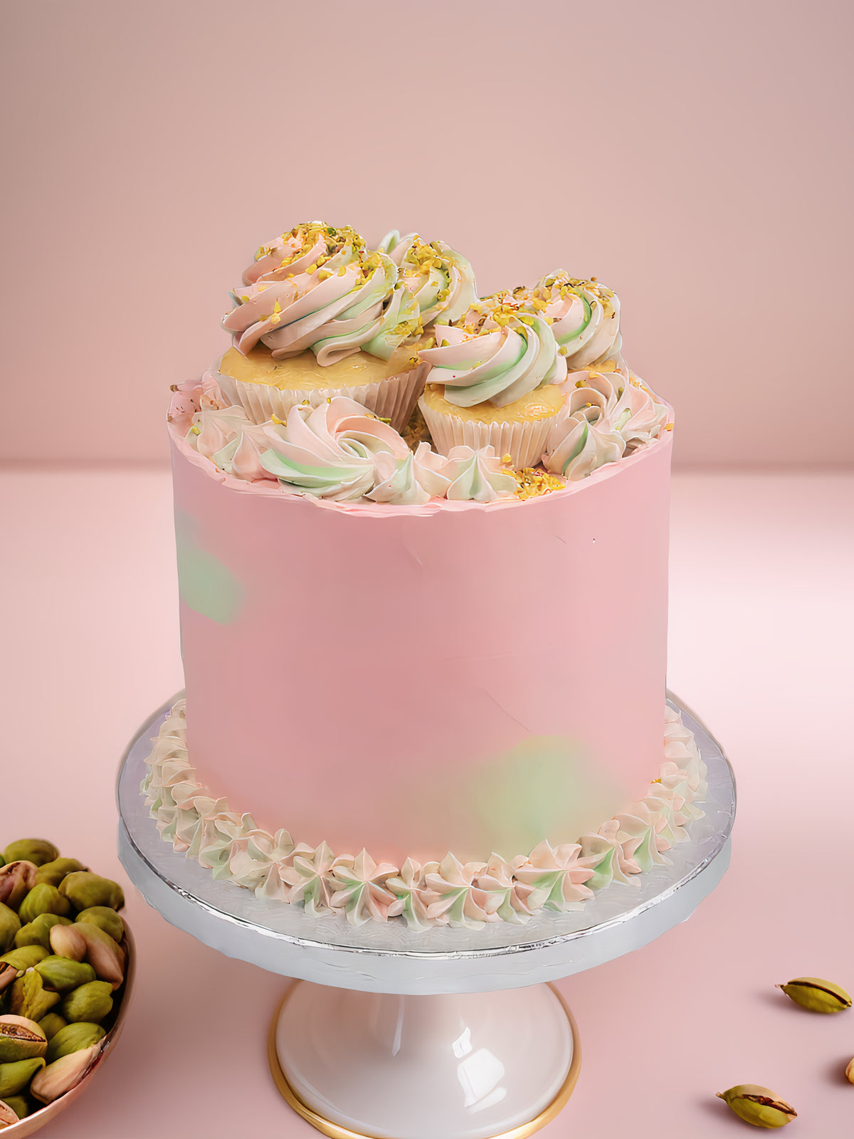 Rose Pistachio Cake Delivered to London and Surrey