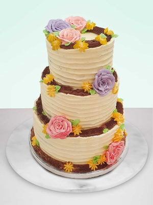 Rustic Flower Wedding Cake | Free Delivery | London & Surrey