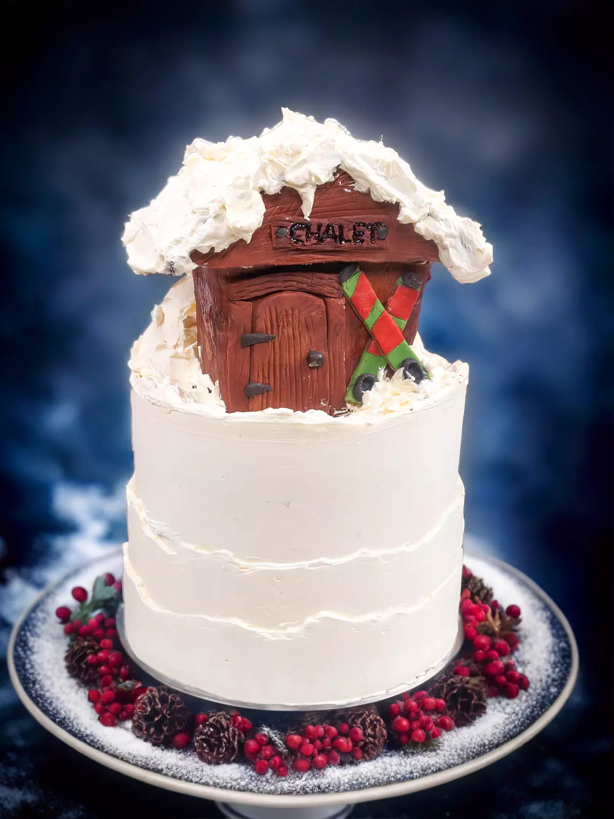 Ski Lodge Cake - Ski Themed Cake