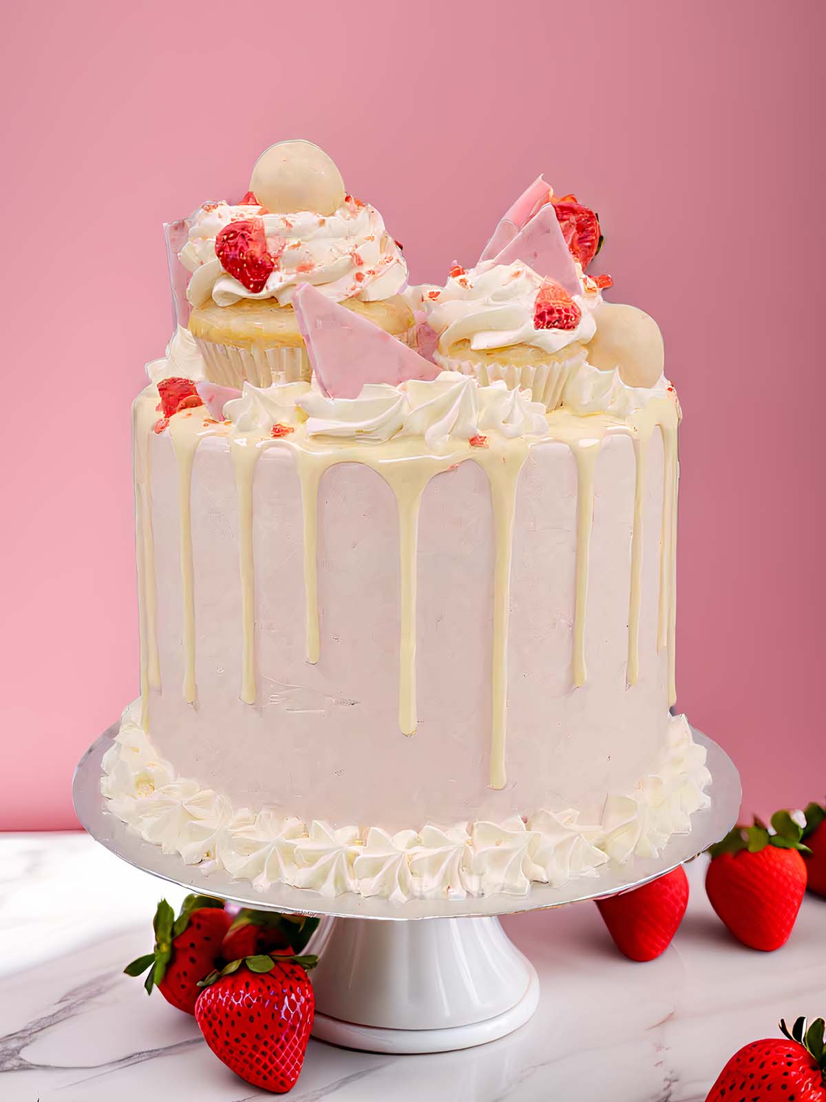 Strawberries & Cream Cake - London and Surrey