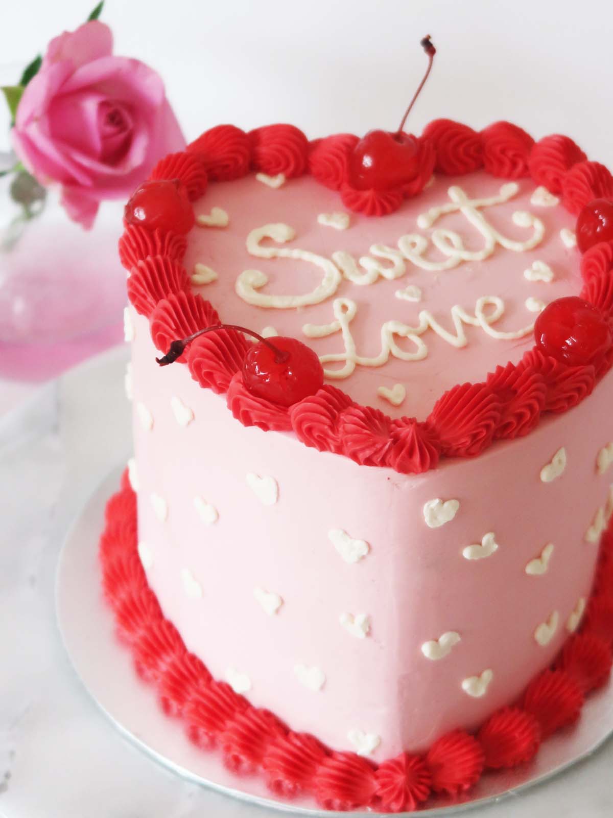 Sweet Love Heart Valentines Cake London Surrey